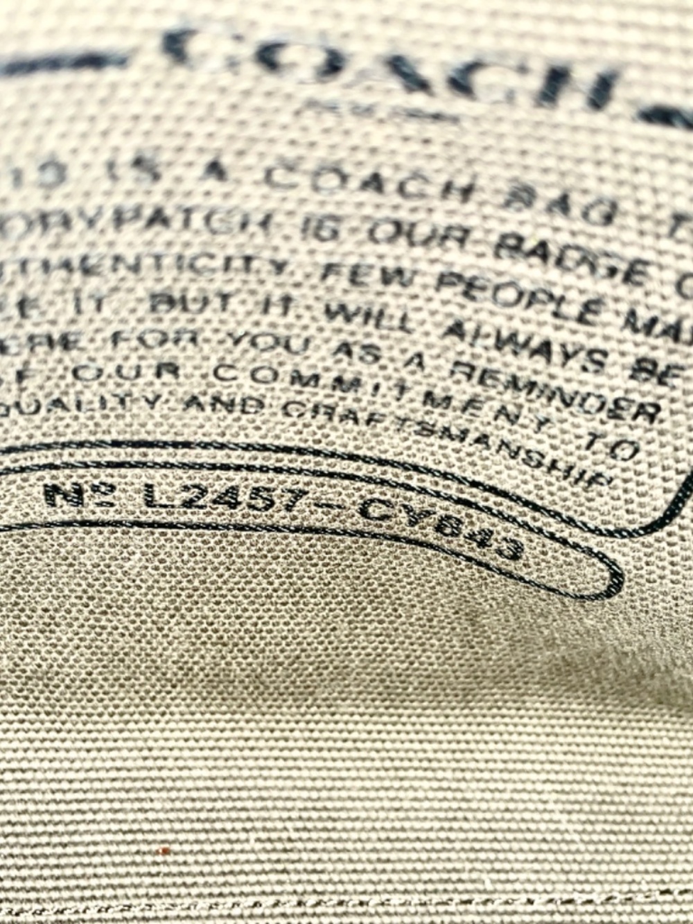 Coach Small Cargo Canvas Tote 26, Camo Green EUC With Tags - Picture 11 of 15